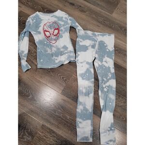 GAP Kids Marvel Spiderman Bleached Pajama Set Long‎ Sleeve Top Pants Size 10 #3